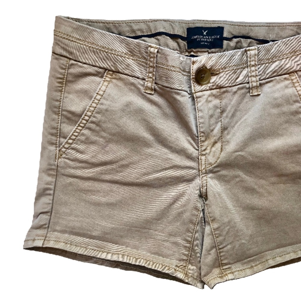 American Eagle Dark Khaki Midi Shorts